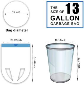 img 3 attached to 🗑️ 60 Count, 13 Gallon Tall Kitchen Drawstring Trash Bags – Strong & Leak-Proof White Garbage Bags, 50L Capacity, No Perforation