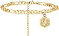 🔥 stylish long tiantian initial anklet: gold alphabet ankle bracelet for women & girls logo