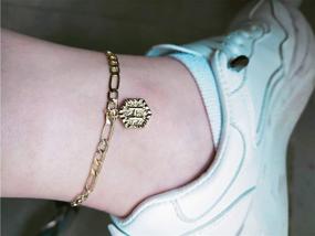 img 3 attached to 🔥 Stylish Long Tiantian Initial Anklet: Gold Alphabet Ankle Bracelet for Women & Girls