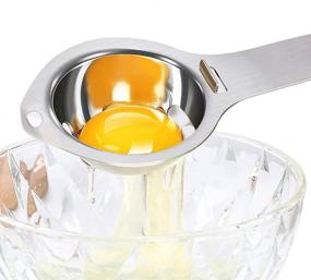 img 2 attached to 🥚 Egg Separator Tool - MCOMCE Premium 304 Stainless Steel, Dishwasher Safe, Professional for Baking Cake, Egg Custards, Mayonnaise and More