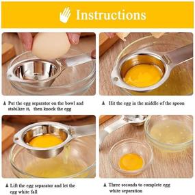 img 1 attached to 🥚 Egg Separator Tool - MCOMCE Premium 304 Stainless Steel, Dishwasher Safe, Professional for Baking Cake, Egg Custards, Mayonnaise and More