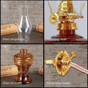 img 1 attached to 🪔 Rnuie Vintage Kerosene Oil Lamp Kit - Includes 1 Kerosene Lamp, 1 Tweezers, and 2 Replacement Wicks - Glass Hurricane Lantern for Indoor Lighting Decoration and Outdoor Camping Use (Brown)
