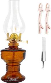 img 4 attached to 🪔 Rnuie Vintage Kerosene Oil Lamp Kit - Includes 1 Kerosene Lamp, 1 Tweezers, and 2 Replacement Wicks - Glass Hurricane Lantern for Indoor Lighting Decoration and Outdoor Camping Use (Brown)