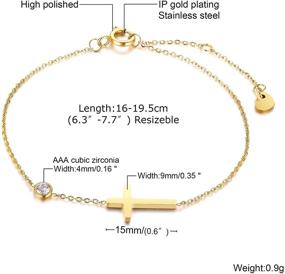 img 1 attached to 👼 Dainty Stainless Steel Cross Bracelet for Women - Christian Religious Link Chain Jewelry, Baptism Gift for Girls