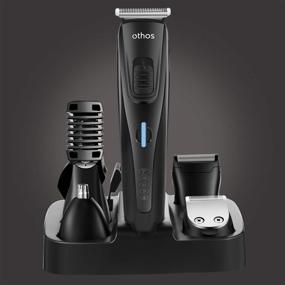 img 3 attached to 🔌 Othos Multi-functional Electric Hair Clipper Beard Trimmers Shaver Kit: Ultimate Grooming Solution for Men's Hair, Beard & Body - USB Charging, Waterproof, Cordless Design, LED Display