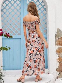 img 3 attached to 🌸 Floerns 2-Piece Floral Off-Shoulder Women's Jumpsuits, Rompers & Overalls
