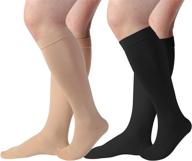 🧦 dicco plus size compression socks, extra wide calf 20-30mmhg knee high support stockings for women & men - ideal for nurses logo