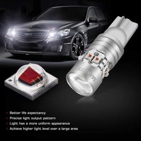 img 1 attached to 🔆 MAXGTRS W5W 194 T10 LED Bulb Cree Chip with Condenser Lens 3000K Yellow: Powerful 360-Degree Illumination for Turn Signal, Blinker, and Running Lights