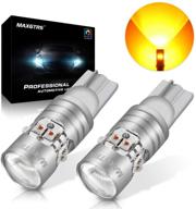 🔆 maxgtrs w5w 194 t10 led bulb cree chip with condenser lens 3000k yellow: powerful 360-degree illumination for turn signal, blinker, and running lights logo