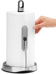 img 2 attached to Effortless Organizing: sleek and sturdy simplehuman Tension 📦 Arm Standing Paper Towel Holder in Brushed Stainless Steel