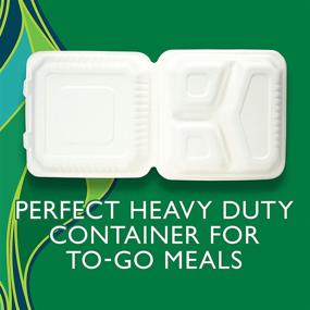 img 2 attached to 📦 Hefty Ecosave 3 Compartment Hinged Lid Containers - White - 9x9" - (50 Count, Pack of 2)".