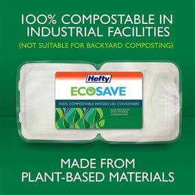 img 3 attached to 📦 Hefty Ecosave 3 Compartment Hinged Lid Containers - White - 9x9" - (50 Count, Pack of 2)".