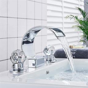 img 1 attached to FUZ Crystal Waterfall Widespread Bathroom Faucet