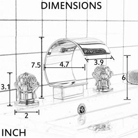 img 3 attached to FUZ Crystal Waterfall Widespread Bathroom Faucet