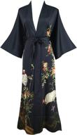 👘 luxurious ledamon women's kimono robe long - exquisite floral bathrobe nightgown with pockets logo