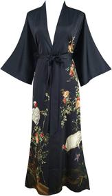 img 4 attached to 👘 Luxurious Ledamon Women's Kimono Robe Long - Exquisite Floral Bathrobe Nightgown with Pockets