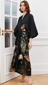 img 1 attached to 👘 Luxurious Ledamon Women's Kimono Robe Long - Exquisite Floral Bathrobe Nightgown with Pockets