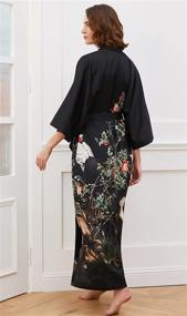 img 2 attached to 👘 Luxurious Ledamon Women's Kimono Robe Long - Exquisite Floral Bathrobe Nightgown with Pockets