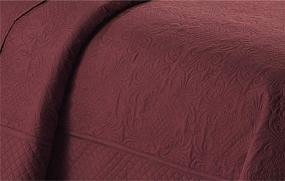 img 1 attached to 🛏️ Veronica - New Solid Burgundy Coverlet Bedspread Set for King/California King Size Bed - Home Collection, 3 Piece Over Size, Embossed Design