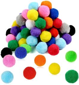 img 4 attached to Pllieay 120Pcs 2 Inch Vibrant Assorted Pom Poms for DIY Crafts - Decorate in 13 Colors!