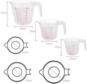 img 3 attached to Stackable Liquid Measuring Cup Set - Millie Plastic, 3Pcs BPA Free Clear Heat-resistant with Angled Grip and Spout for Kitchen Use