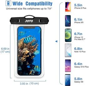 img 3 attached to 📱 JOTO Waterproof Phone Pouch 7.0", Transparent Universal Cellphone Dry Bag Underwater Case - iPhone 13 Pro Max, 12, 11 XS XR, 8 7 Plus, Galaxy S21 Ultra, A42, S10, Note10, Moto, Pixel - 2 Pack, Black/Navy