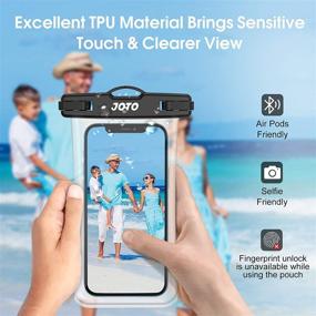 img 1 attached to 📱 JOTO Waterproof Phone Pouch 7.0", Transparent Universal Cellphone Dry Bag Underwater Case - iPhone 13 Pro Max, 12, 11 XS XR, 8 7 Plus, Galaxy S21 Ultra, A42, S10, Note10, Moto, Pixel - 2 Pack, Black/Navy