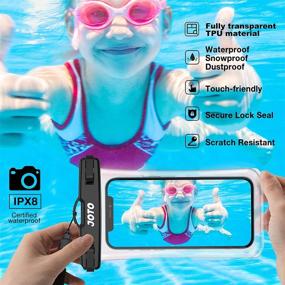 img 2 attached to 📱 JOTO Waterproof Phone Pouch 7.0", Transparent Universal Cellphone Dry Bag Underwater Case - iPhone 13 Pro Max, 12, 11 XS XR, 8 7 Plus, Galaxy S21 Ultra, A42, S10, Note10, Moto, Pixel - 2 Pack, Black/Navy