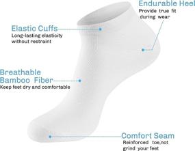 img 2 attached to 🧦 Soft Bamboo Fiber Women's Athletic Ankle Cut Socks - Comfortable Flat Casual Sock, 6 Pack Ladies Running Sports Sock