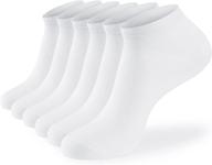 🧦 soft bamboo fiber women's athletic ankle cut socks - comfortable flat casual sock, 6 pack ladies running sports sock логотип