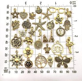 img 1 attached to 🧸 Bearals 100 Pieces Mixed Charms Pendants for Jewelry Making, Necklace Bracelet DIY Crafting