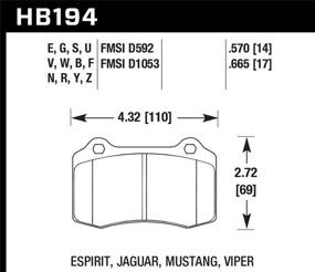 img 1 attached to 🦅 Тормозные колодки Hawk Performance HB194Z.570 из керамики для улучшенной производительности