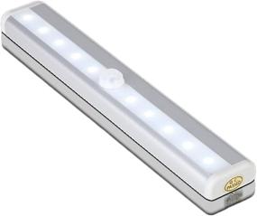 img 4 attached to 🔦 Motion Sensor Night Light Bar - Battery Operated 10 LED Lights for Under Cabinet Lighting, Closet, Hallway, Stairs - Portable Stick-on Magnetic Wall Light for Easy Installation Anywhere