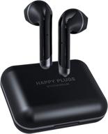 наушники high-end: happy plugs air 1 plus с true wireless bluetooth, 40 часами воспроизведения, микрофоном, совместимость с ios/android/zoom/pc/mac - черные логотип