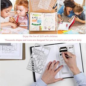 img 1 attached to 📚 Enhance Kids' Writing Skills with 4pcs Magic Practice Copybook – Large Size and 24pcs Journal Stencils - The Print Handwriting Workbook for Reusable Writing Practice