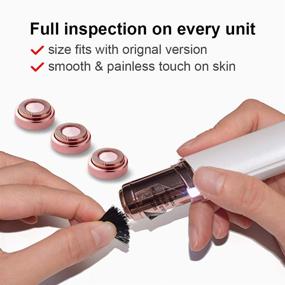 img 1 attached to 💆 6-Pack Replacement Heads for Tuokiy Flawless Finishing Touch Facial Hair Remover Tool – As Seen On TV, Fits Gen 1 Women's Facial Hair Removal