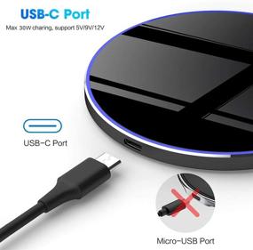 img 1 attached to 🔌 30W Max Fast Wireless Charging Pad - SCCVEE Qi Compatible with iPhone 13/13 Pro/13 Mini/13 Pro Max/12/SE 2020/11, Samsung Galaxy S21/S20/Note 10/S10, AirPods Pro (No AC Adapter)