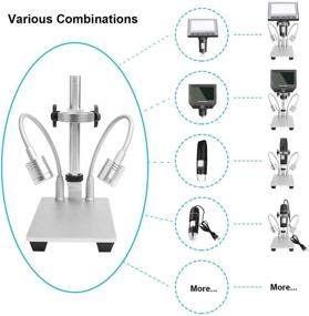 img 2 attached to 🔬 Premium Aluminum Alloy Stand - Universal Adjustable Microscope Metal Stand for USB Digital Microscope Camera with Max 1.4 Inch LCD Screen - Sturdy Holder Bracket for Microscope Endoscope