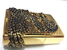 img 1 attached to Authentic Zippo Snake Coil Gold Lighter with Original Packaging + Free Gift: 6 Flints Set