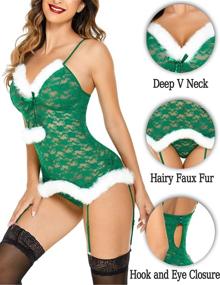 img 3 attached to ADOME Christmas Lingerie Babydolls Chemise