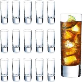 img 4 attached to Bulk Heavy Base Shot Glass Set - DeeCoo Whisky Shot Glasses 2 oz, Mini Glass Cups for Liqueur, Double-Sided Cordial Glasses, Tequila Cups Small Glass Shot Cups Set of 24