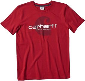 img 1 attached to Одежда Carhartt Hunter для мальчиков: футболка с коротким рукавом для стиля и комфорта