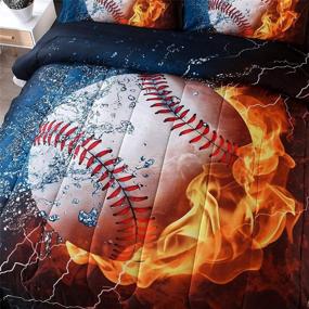 img 1 attached to Nice Night Baseball Comforter Bedding