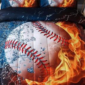 img 2 attached to Nice Night Baseball Comforter Bedding