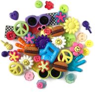 🧵 assorted round novelty buttons & embellishments collection by buttons galore and more. ideal for diy crafts, scrapbooking, sewing, cardmaking and more - 50 pcs, based on various themes, holidays and seasons. logo