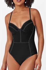 img 1 attached to 👙 CUPSHE Women's Underwire One Piece Swimsuit with Contrast Stitching - Enhanced Bathing Suit for Optimal Style