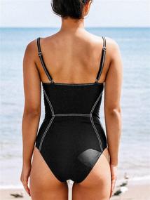 img 3 attached to 👙 CUPSHE Women's Underwire One Piece Swimsuit with Contrast Stitching - Enhanced Bathing Suit for Optimal Style