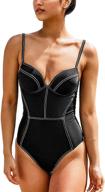 👙 cupshe women's underwire one piece swimsuit with contrast stitching - enhanced bathing suit for optimal style logo