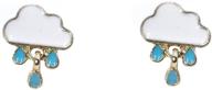 silver needle starry earrings raindrop logo