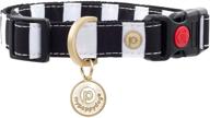 🐶 mypappydog medium dog collar - designer, heavy duty & durable with lockable safety buckle - black/white logo